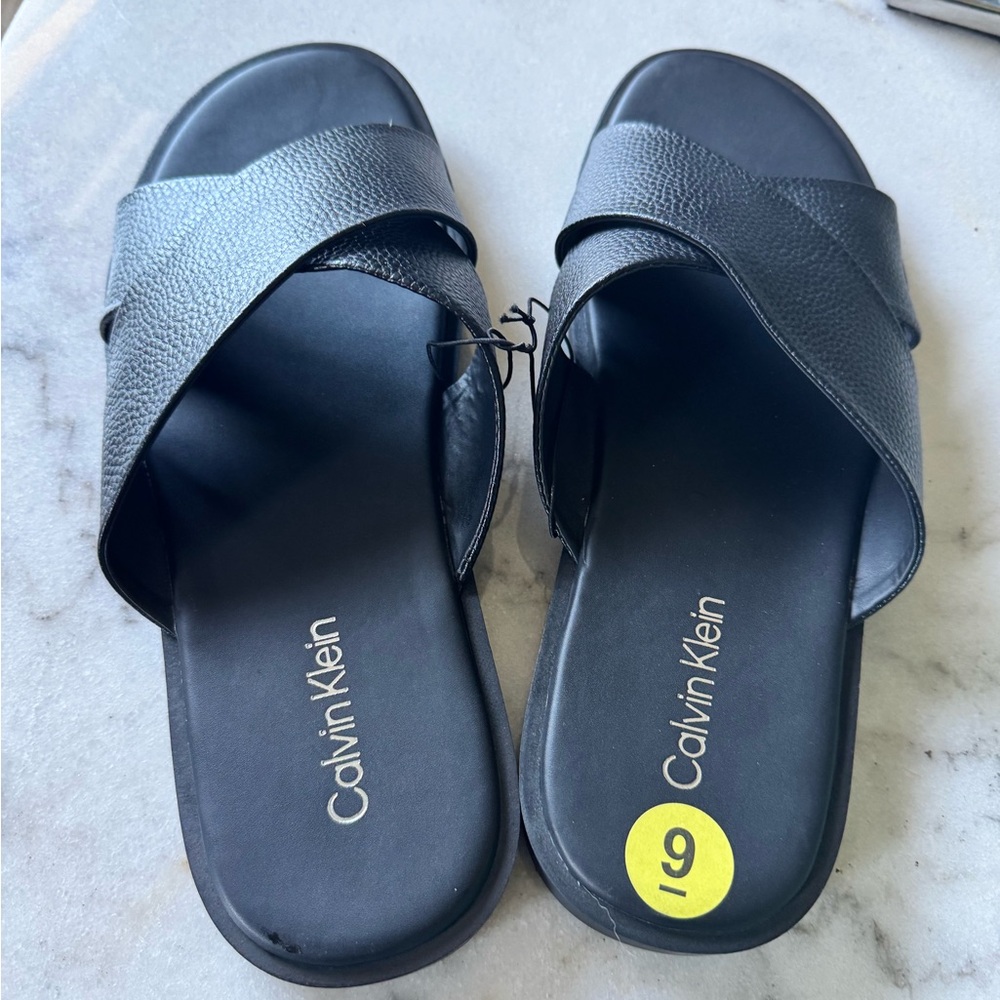 Calvin Klein Black Slide Sandals
